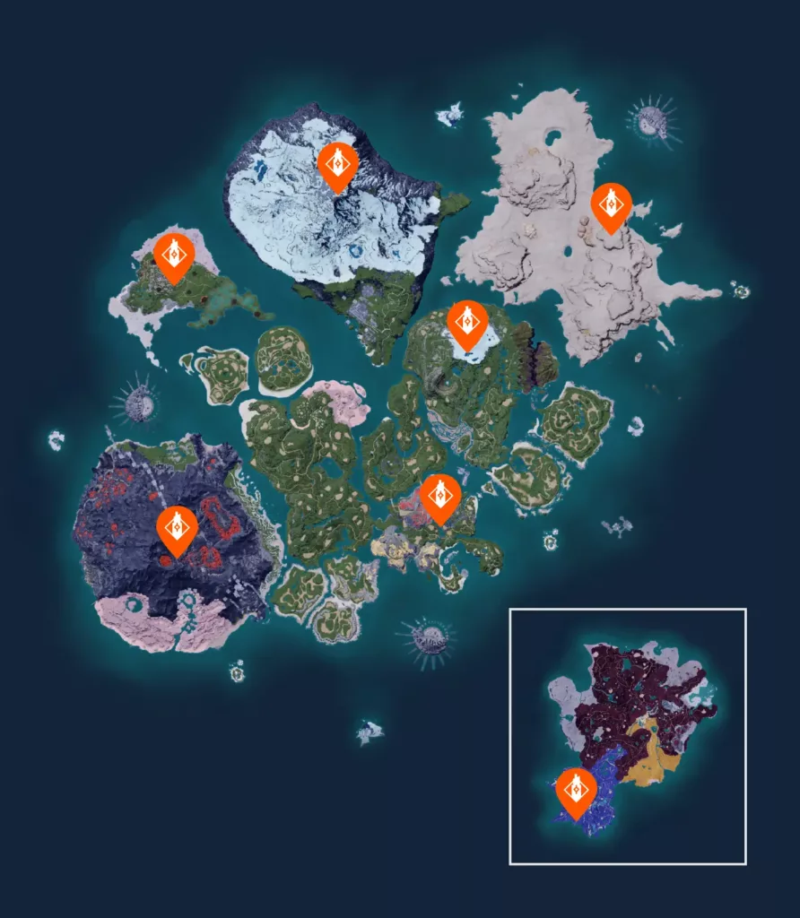 Map of Syndicate Towers in Palworld.